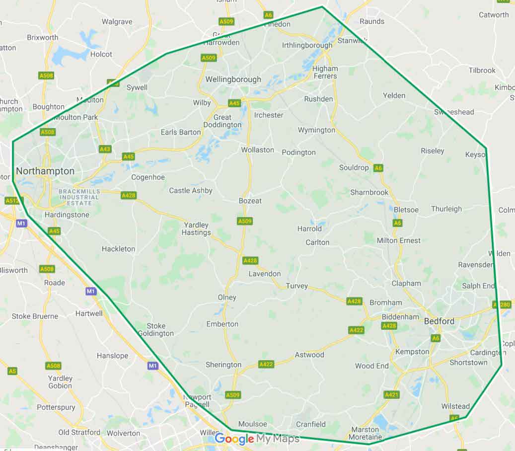 Areas Covered by Local Locksmith. Bedford, Northampton and Milton Keynes.